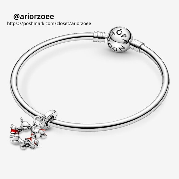 Pandora Disney Mickey Mouse & Minnie Mouse Kissing Dangle Charm - Picture 4 of 6